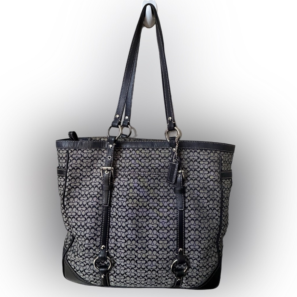 Coach #F11527 Black and Gray Signature Tote